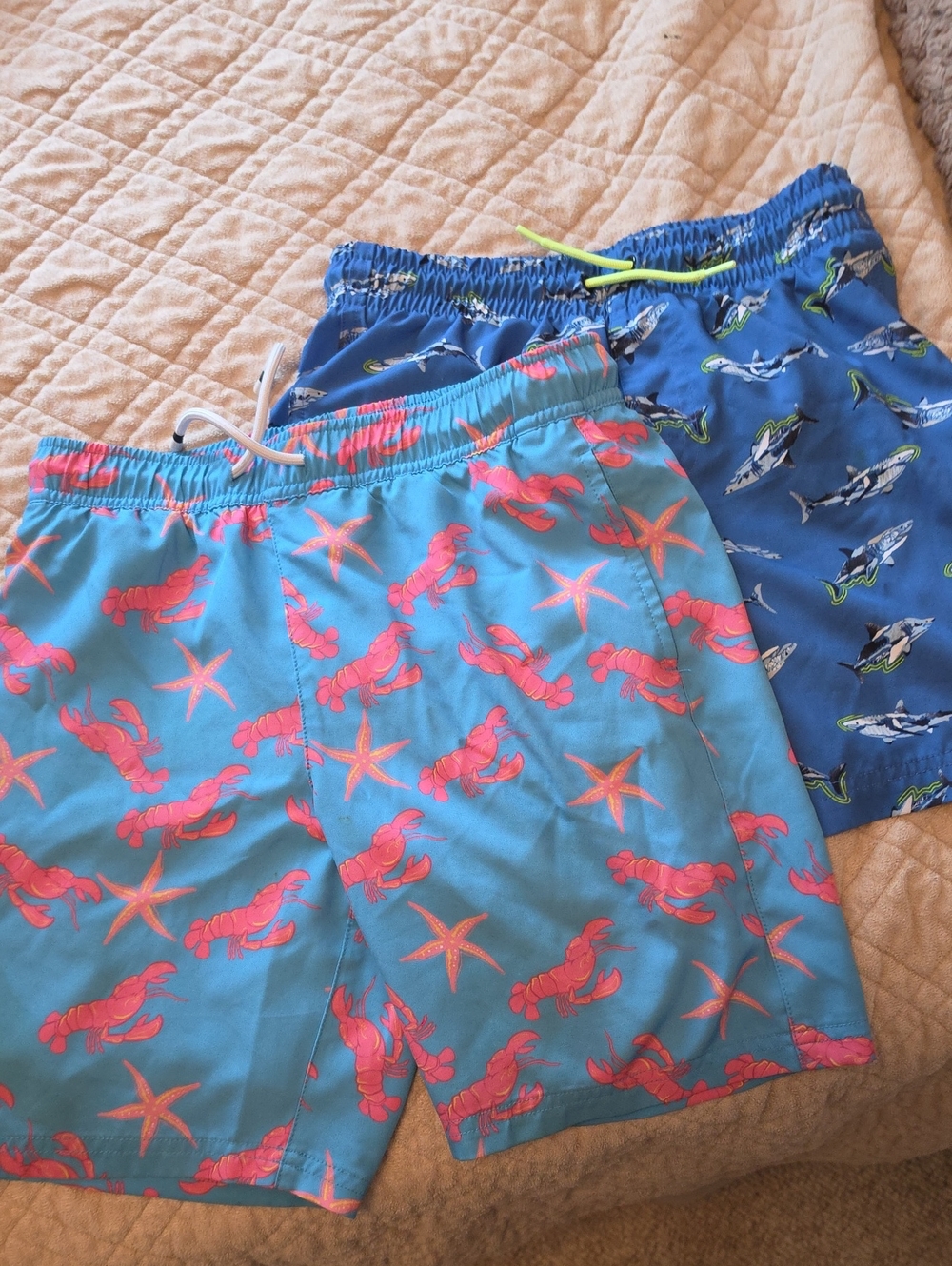 Old Navy Blue Lobster & Navy Shark Swim Shorts